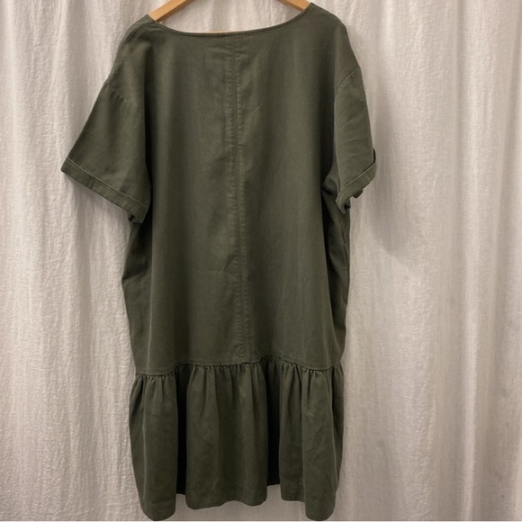 Anthropologie Maeve Tiana Flounced Olive Green Cottagecore Dress Plus Size 1X - Picture 3 of 14